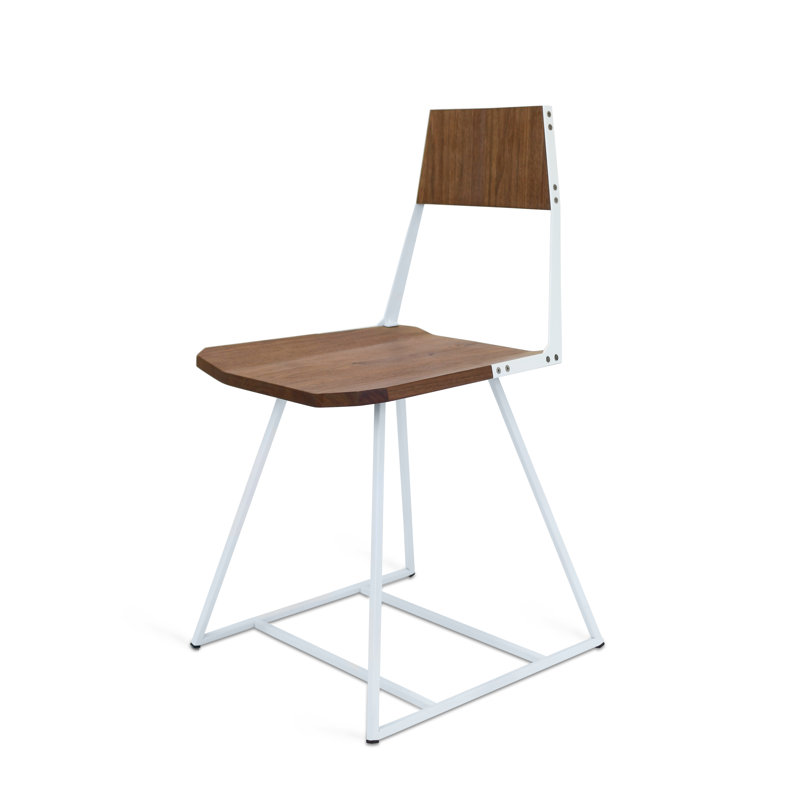 Chaise en bois massif Clarke, Noyer/blanc