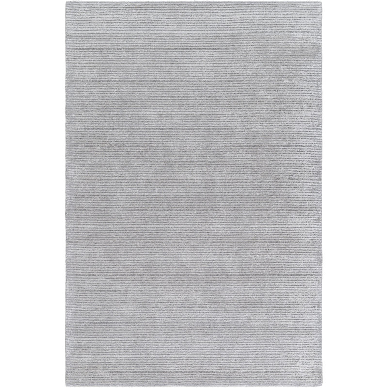 Tapis gris en viscose / laine touffeté à la main Azarael, Rectangle 6 pi x 9 pi