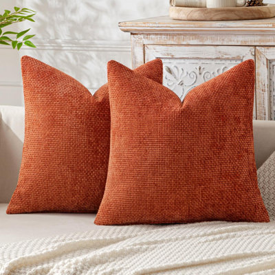 Paquet de 2 housses de coussins décoratifs en chenille douce Coussins décoratifs pour maison