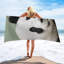 Serviette de plage Panda en microfibre à séchage rapide noir et blanc, 36 po x 72 po
