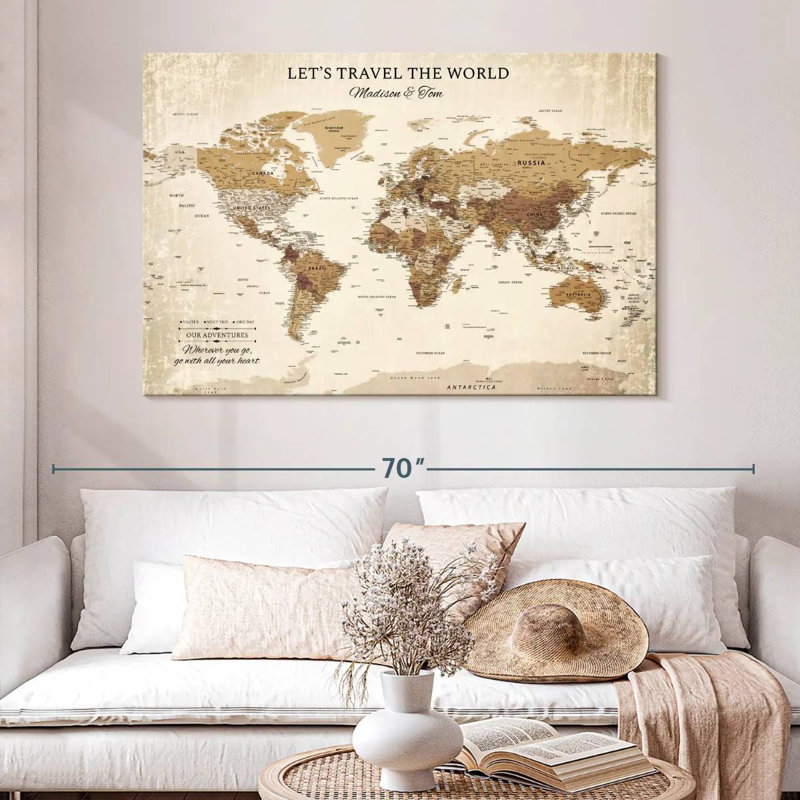 Pin's de voyage personnalisé World Milstead, H 34 po x l 51 po, Oui