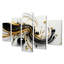 Minimal Black Core Golden Wave - Abstract Spirals, art mural 5 pièces-1515501862