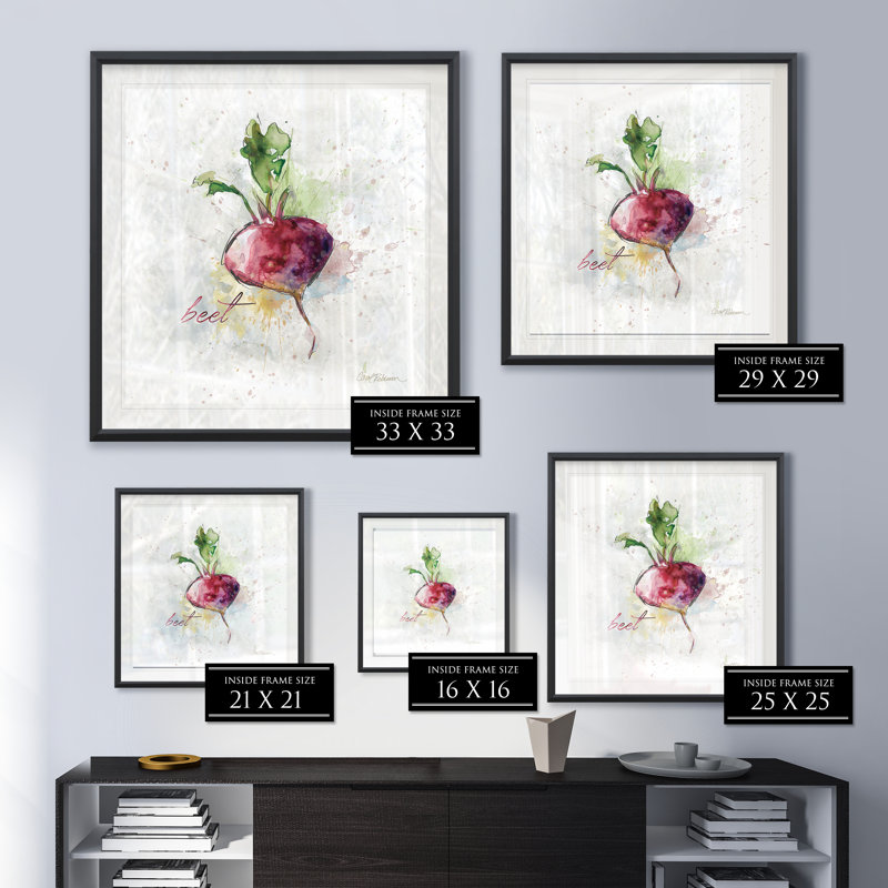 Betterave Veggie - reproduction de cadre photo, H 17,5 po x l 17,5 po x P 1,5 po