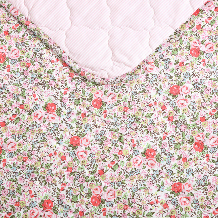 Rowena Pink Standard Cotton Reversible Quilt