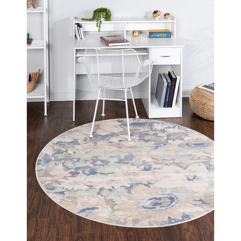 Tapis contemporain de couleur ivoire Nin, Ovale 8 pi x 10 pi