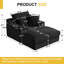 Chaise longue en velours côtelé à compression 47,2 po, siège profond avec porte-gobelet et sac de rangement, aucun assemblage requis-1346242589