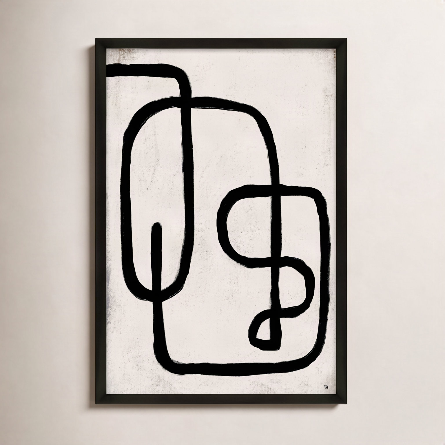 Linework 2 by StudioM, Black Framed Paper, 20" H x 14" W x 1.25" D