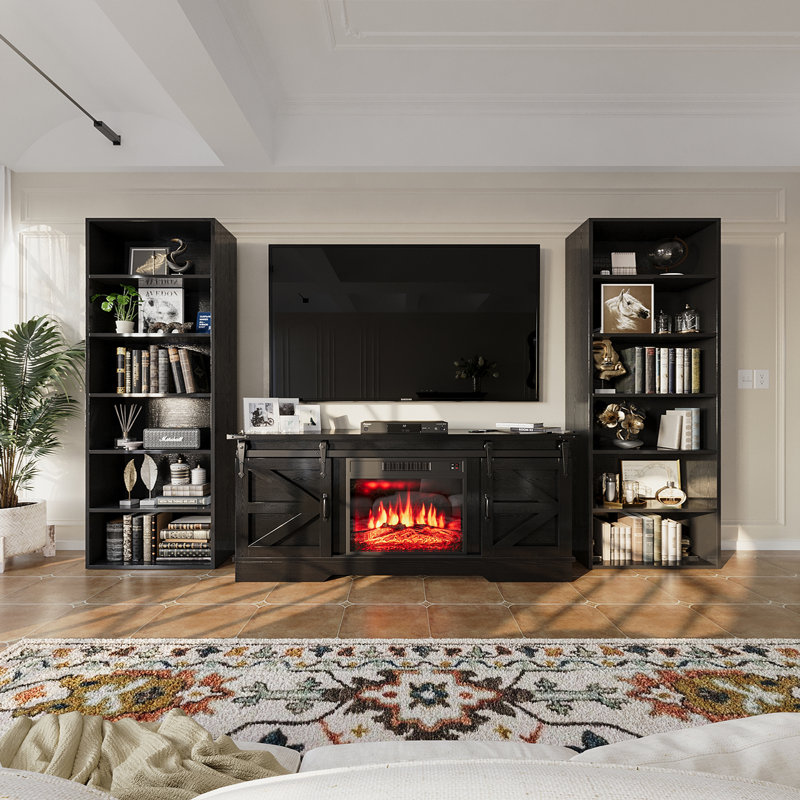 Livingon 21.8"W Standard Bookcase, Black, (5 Shelves) 59.5"H x 21.8"W x 9.3"D