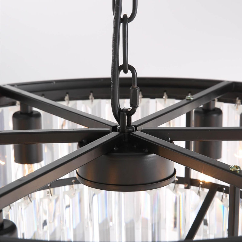 Lustre en cristal de luxe moderne à 4 niveaux réglable pour la salle à manger