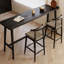 Table de bar droite noire en bois massif