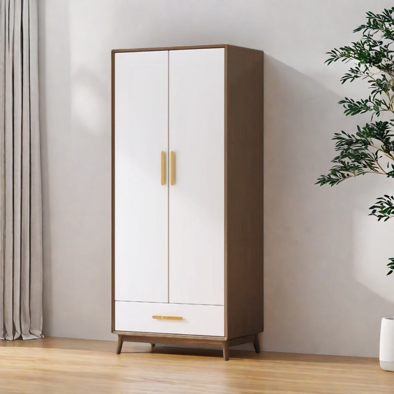 Garde-robe moderne et simple, Noyer/blanc
