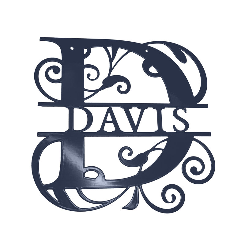 Arimentha Wall Accent, Navy, 32" H x 32" W x 0.06" D, Letter D