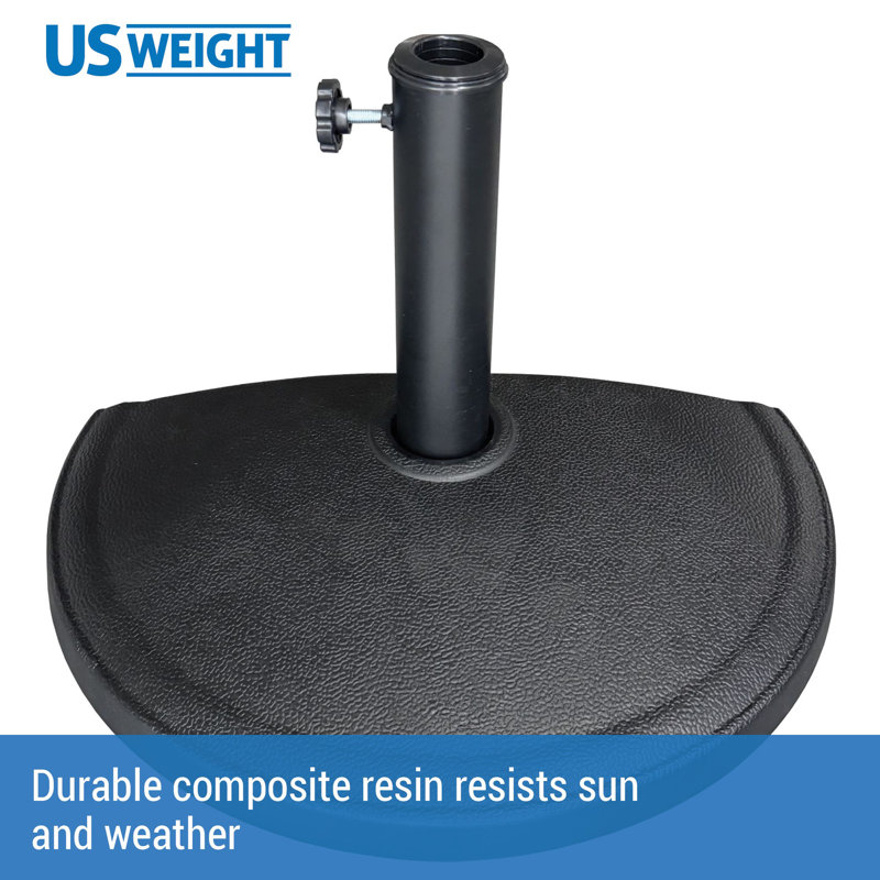 Black Half Round Water Resistant Patio Umbrella Base