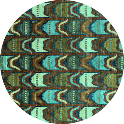 Tapis turquoise tissé à la machine Deeshawn