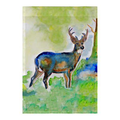 Polyester de cerf 18 x 13 po drapeau de jardin Adlai