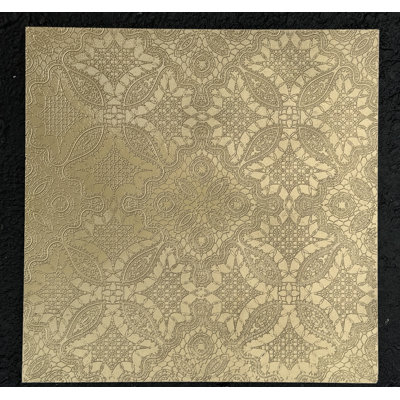 Pattern Etched Gold Marble Tile
