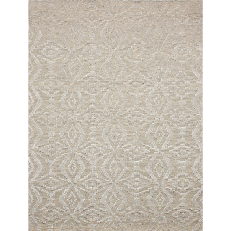 Ikat Area Rug in Beige/Ivory, Rectangle 9' x 12'
