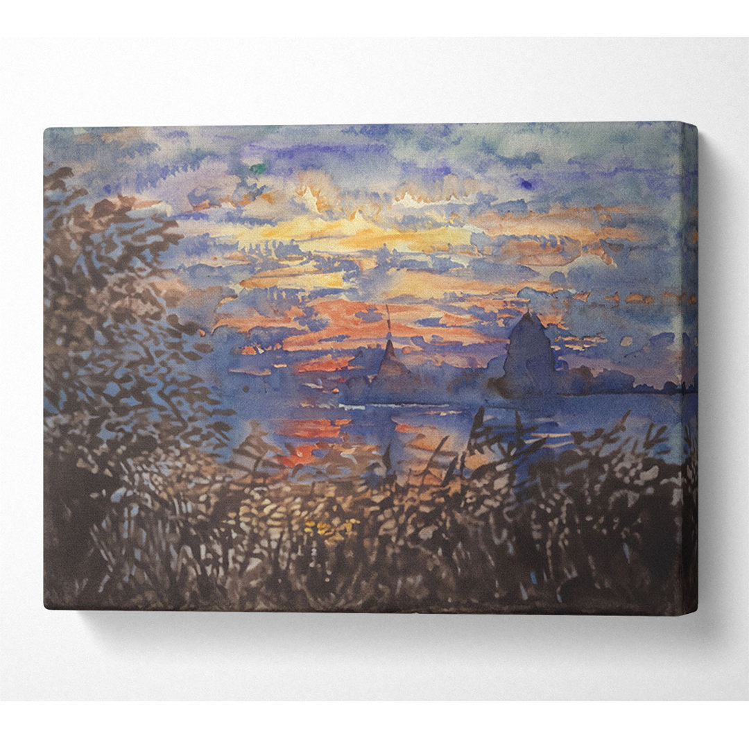 Monet Sonnenuntergang an der Seine - Druck