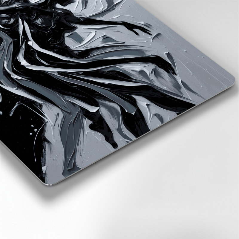 Abstrait art figuratif gris en métal 60, H 12 po x l 12 po
