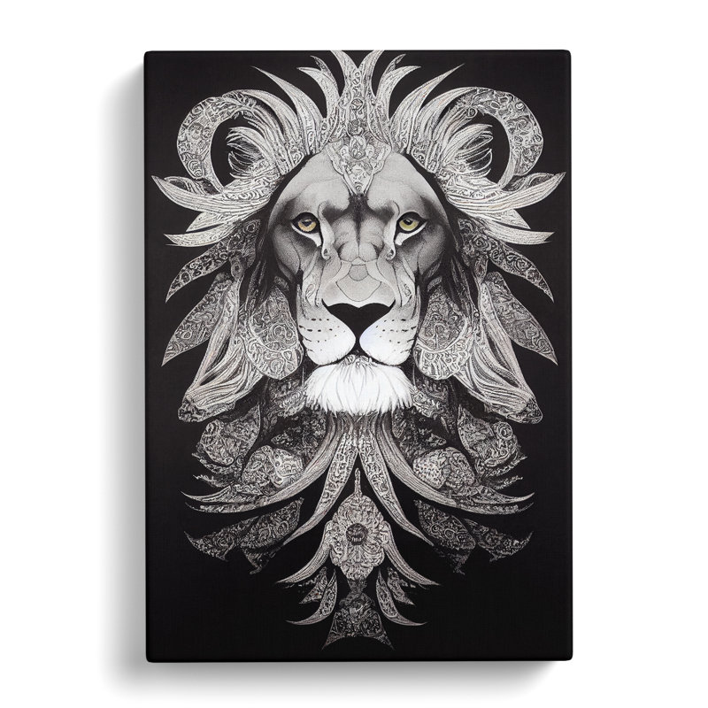 Lion Paisley - Wrapped Canvas, 76cm H x 50cm W x 3cm D