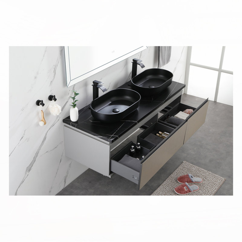 Oval 24"x14" Above Bathroom Vessel Sink, Matte Black