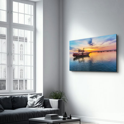Élégante peinture murale en verre trempé de 13,8 po x 21,7 po | 100% verre trempé, épaisseur: 0,16 pouce | Imprimé UV pour des couleurs éclatantes | Parfait pour la décoration intérieure, le salon et les espaces de bureau