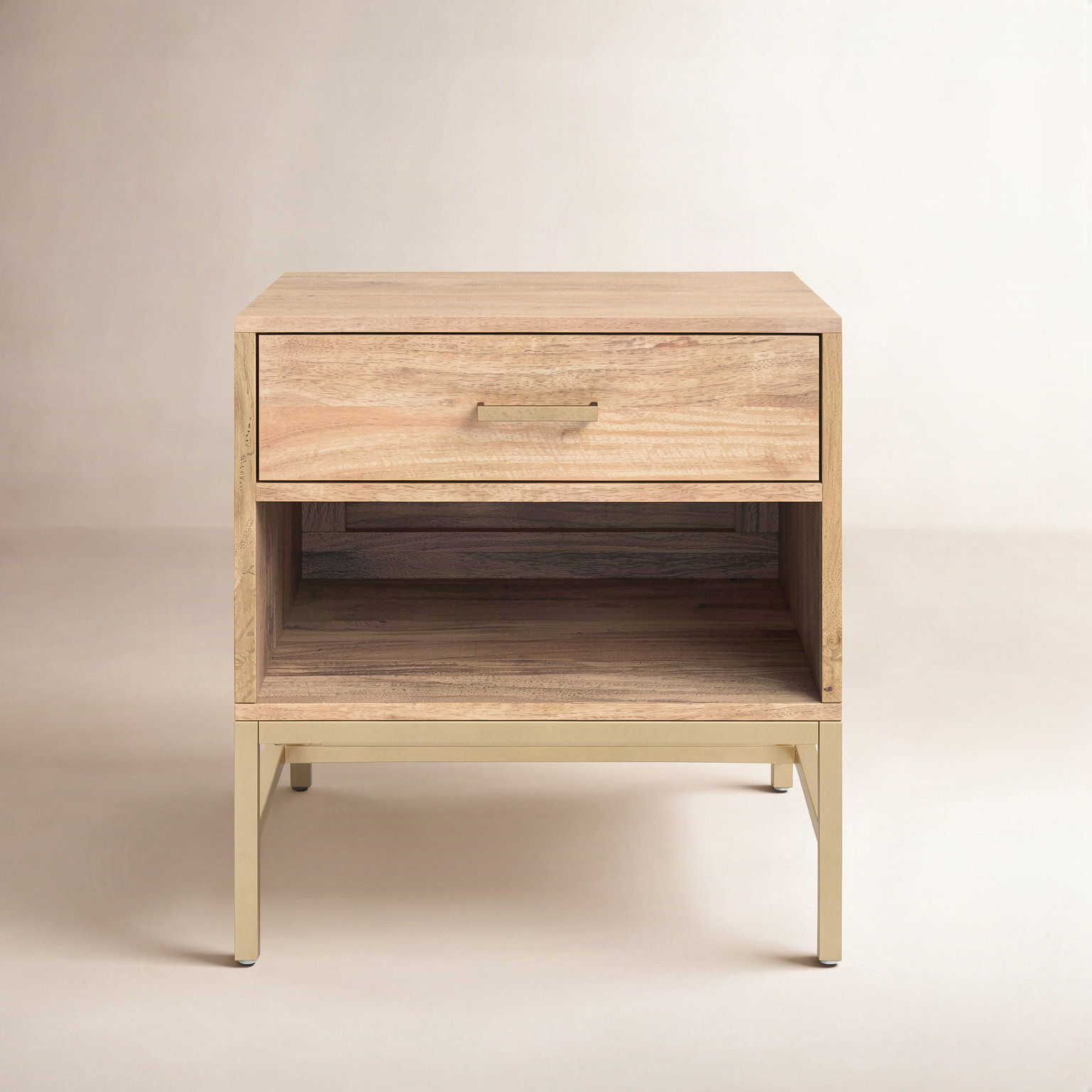 Tall 1-Drawer Mango Nightstand, Natural