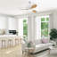 Ventilateur de plafond 47 pouces avec lumière DEL 22W et télécommande 6 vitesses moteur à courant continu blanc pour le salon-1685603684-1685603687