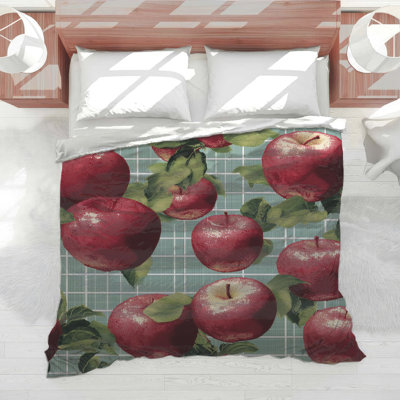Édredon rouge avec pommes Red Bed