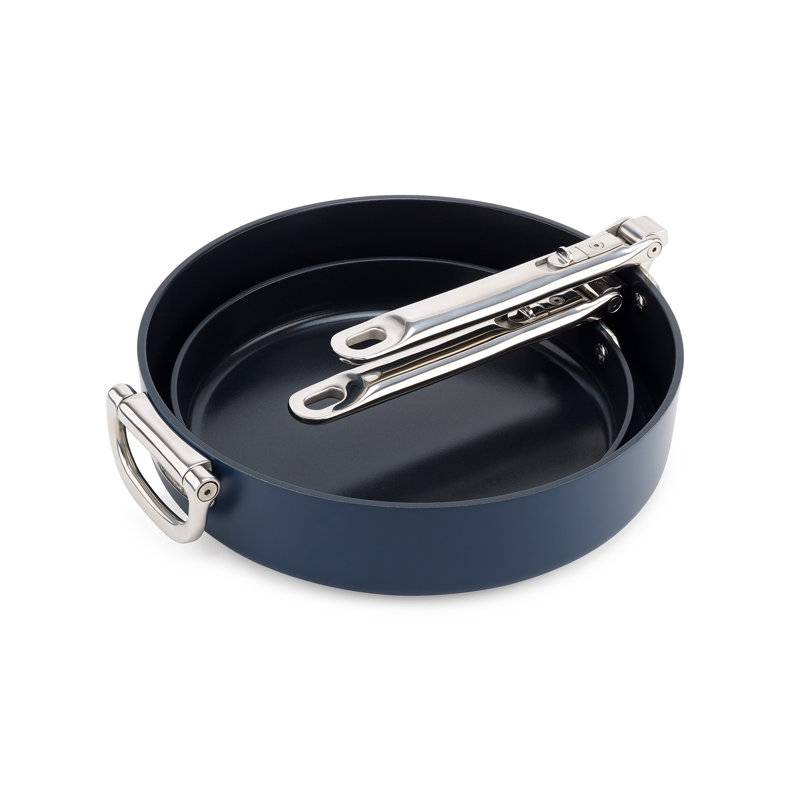 Joseph Joseph Space Ceramic Non-stick 3-Piece Essential Cookware Set with Folding Handles