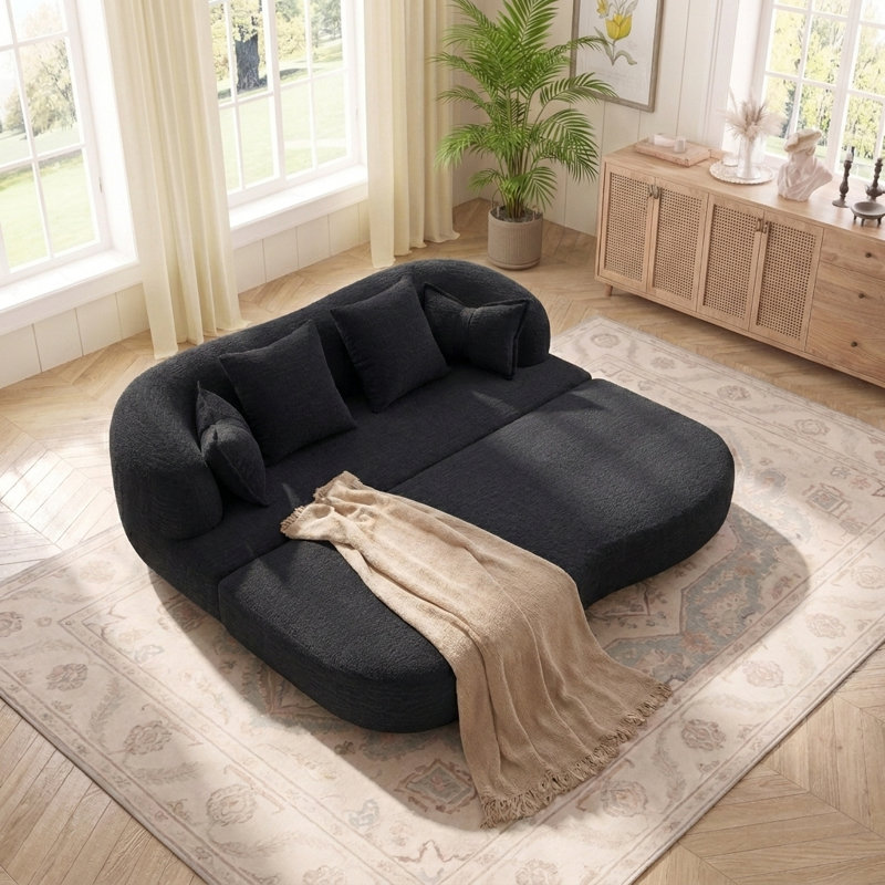 Canapé-lit convertible moderne pliable, Noir