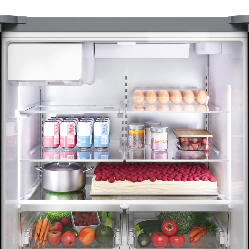 500 Series Free-Standing Fridge-Freezer, Black Stainless Steel