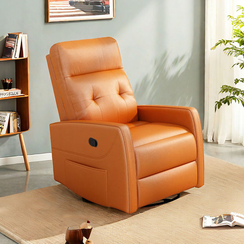 Shimere Faux Leather Recliner, Orange