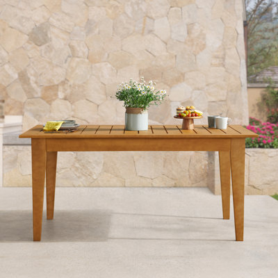 Table de salle à manger d'extérieur contemporaine en bois d'eucalyptus massif Barton