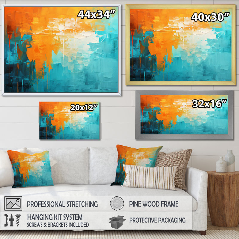 «Jaquaveon Abstract Thailande Tropical Rhythms», reproduction sur toile, H 24 po x l 32 po x P 1 po, Encadrement doré