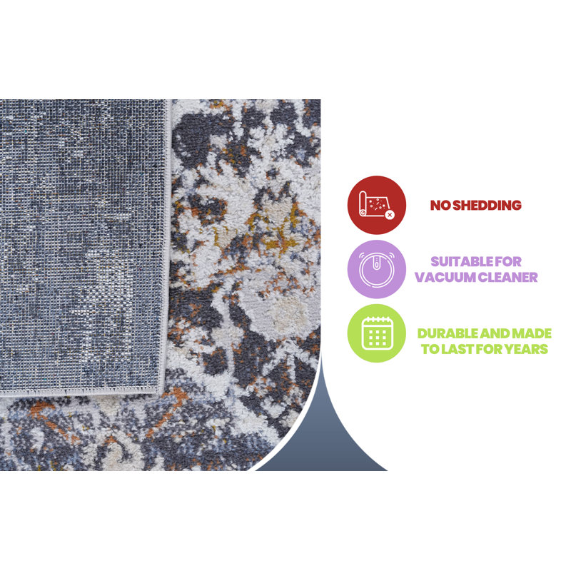 Collection Grey/Blue /Traditional Non-Shedding Living Room Bedroom Dining Home Office Stylish And Stain Resistant Area Rug