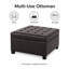 Tabouret de rangement multi-fonctions à coussins matelassés-2141696544