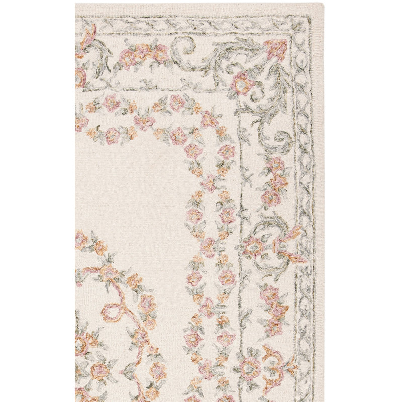 Tapis oriental en laine touffeté à la main Barnsdall, Carré 8 pi