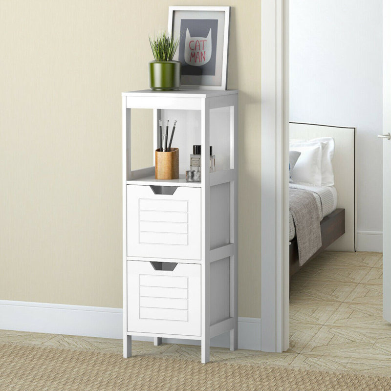 Commode décorative de coin à 2 tiroirs Jepson, Blanc
