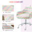 Chaise de bureau HOMcom Fluffy Unicorn avec dossier moyen et accoudoirs, base pivotante 5 étoiles, arc-en-ciel