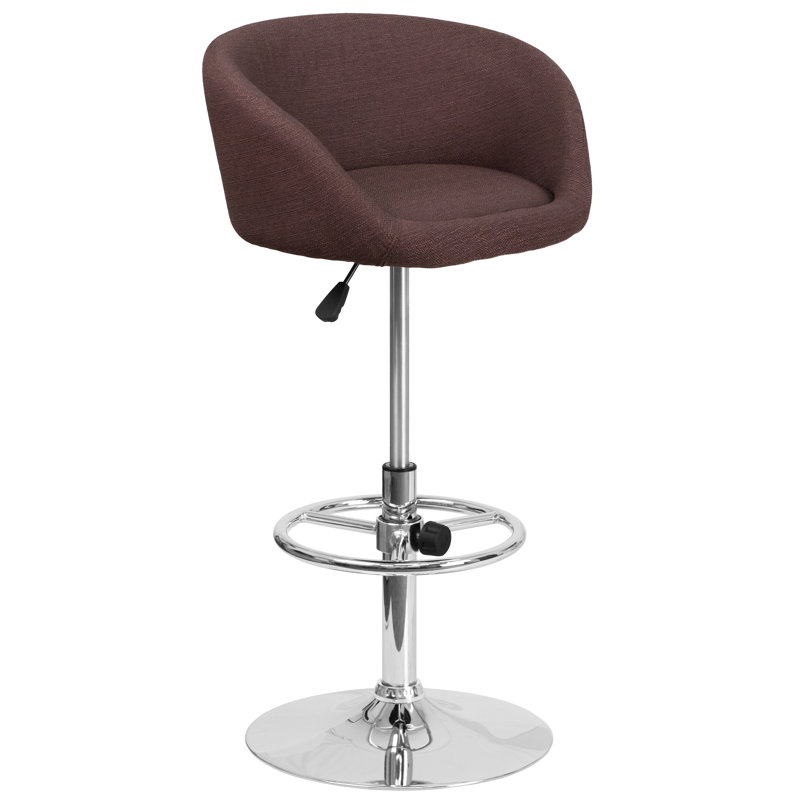 Nordin Swivel Upholstered Adjustable Height Counter Stool, Brown Vinyl