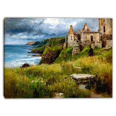Coastal Ruins Path Wrapped Canvas Wall Art