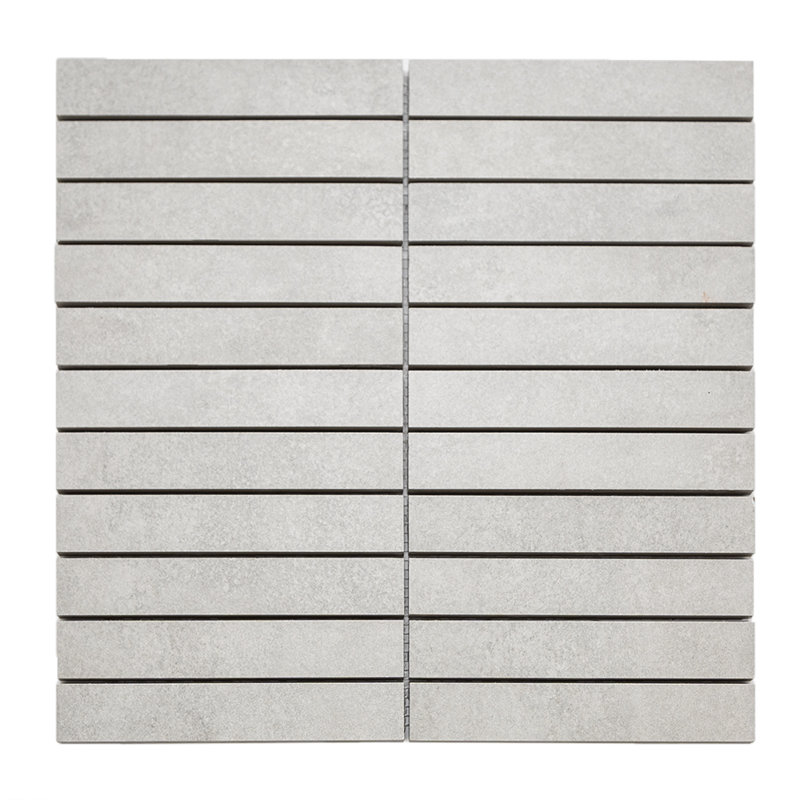 Carreau de mosaïque de plancher et de mur en béton 1 po x 6 po Foundry, Cendré