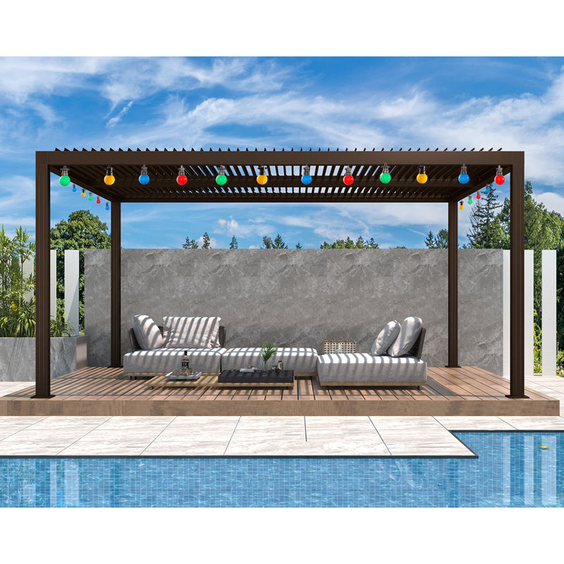 14 pi. L 12 pi. Pergola en aluminium