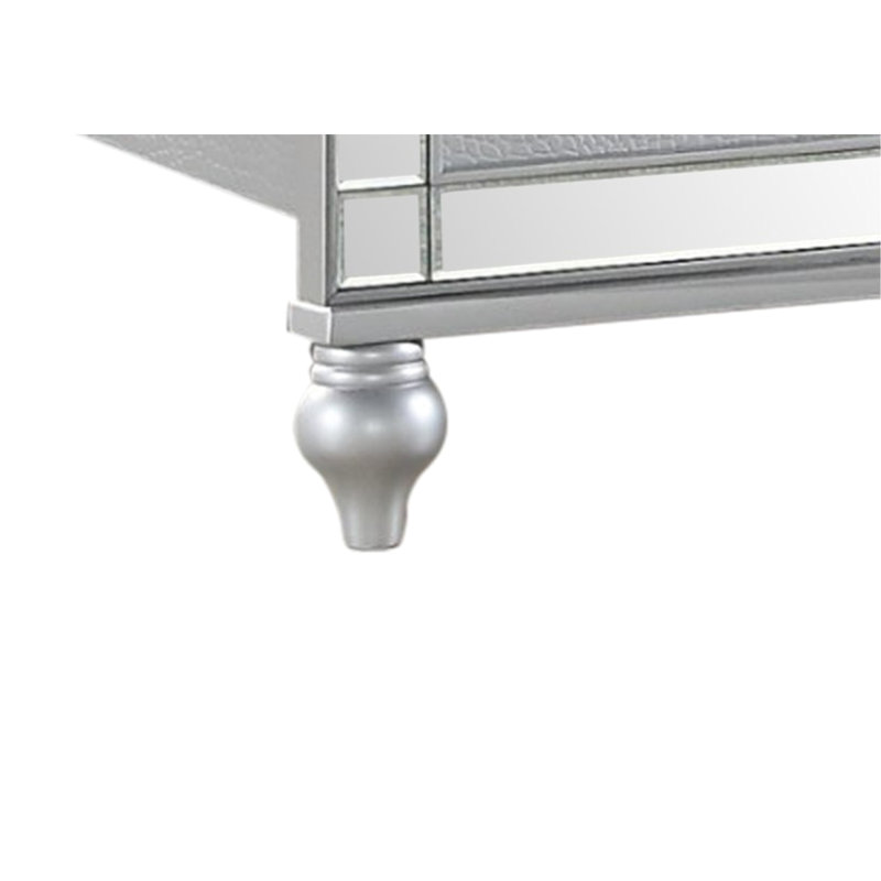 Lit double contemporain tapissier argenté avec tête de lit en cristal alimenté par DEL en tissu d'ameublement intégré