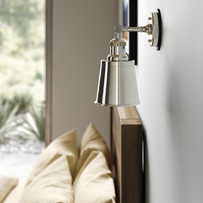 Lavender Hill Armed Sconce, Polished Nickel/Matte Black, Polished Nickel