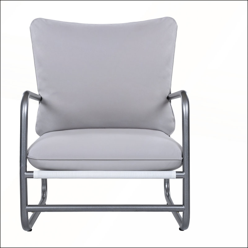 Fauteuil d'extérieur durable à structure en aluminium avec coussin amovible résistant aux intempéries pour la détente sur le patio et le balcon