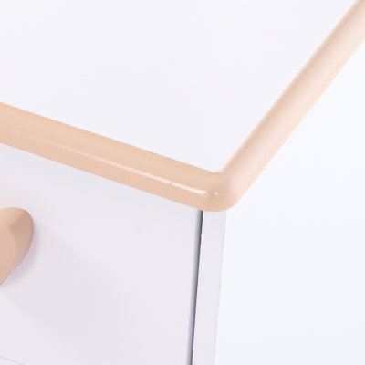 Ensemble de coiffeuse pour enfants avec miroir et tiroir - Ensemble de coiffeuse pour filles et ensemble de jeu de maquillage en bois, parfait pour 3 à 9 ans, blanc