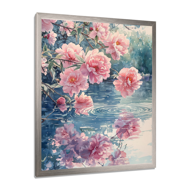 Lamy - reproduction d'art sur toile florale, H 32 po x l 16 po, Argent argent, Reproduction encadrée d'une seule photo