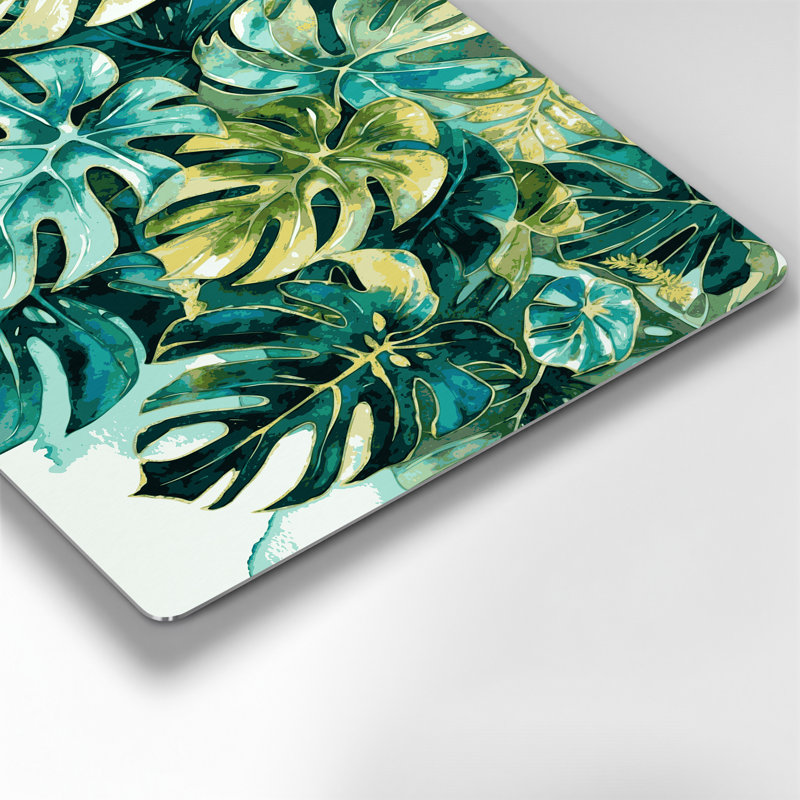 «Hawaiian Monstera Leaves», art mural en métal vert, H 20 po x l 30 po